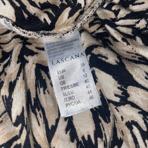 LASCANA Maxi High-Low Wrap Style Skirt in Black and Cream Size 38 EU Size 6 US - Picture 8 of 9